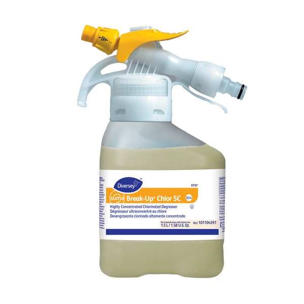 Diversey Desengrasante, Botella de Conexión de Manguera de 1.5 L, Líquido, 2 PK - 101104391