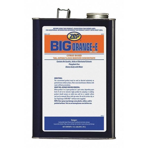 Desengrasante Zep Big Orange-E, 1 galón, líquido, aroma a naranja, paquete de 4 - 139724
