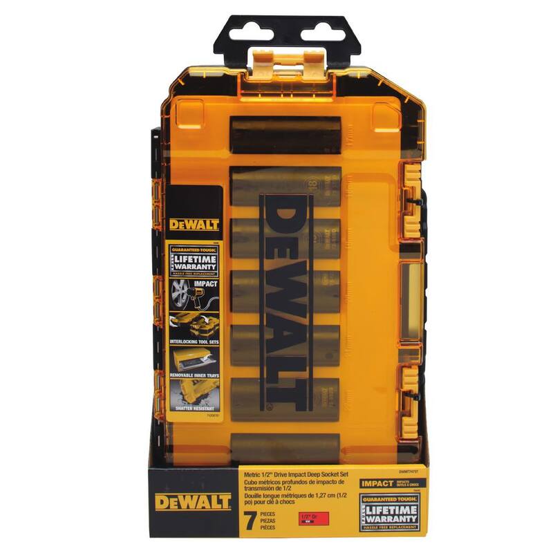 Juego de llaves de impacto métricas de 1/2 pulgadas DEWALT (7 piezas) - DWMT74737