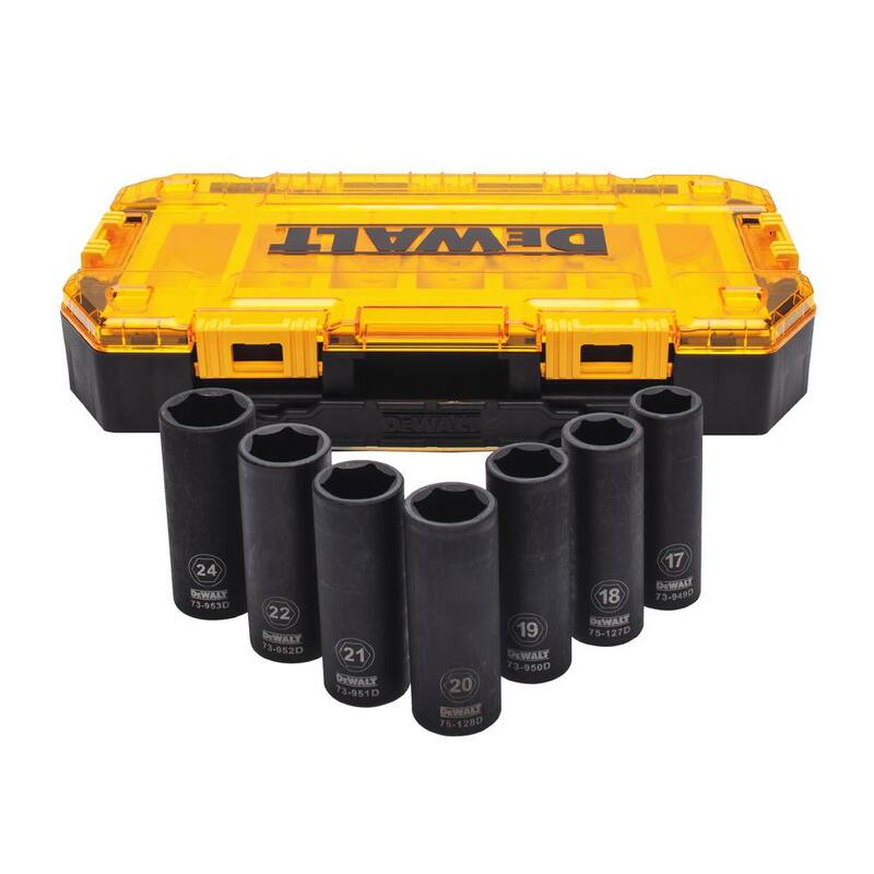 Juego de llaves de impacto métricas de 1/2 pulgadas DEWALT (7 piezas) - DWMT74737