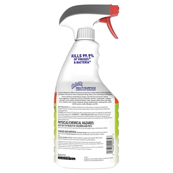 Desengrasante desinfectante Fantastik de Sc Johnson Professional, 32 oz líquidos, botella con gatillo, incoloro - 311836