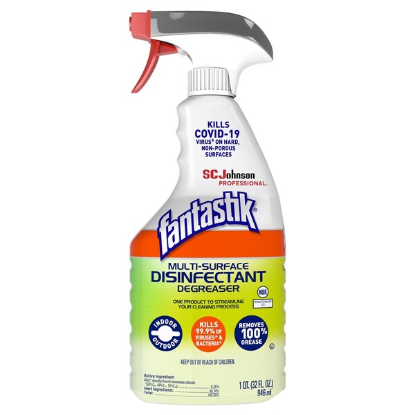 Desengrasante desinfectante Fantastik de Sc Johnson Professional, 32 oz líquidos, botella con gatillo, incoloro - 311836