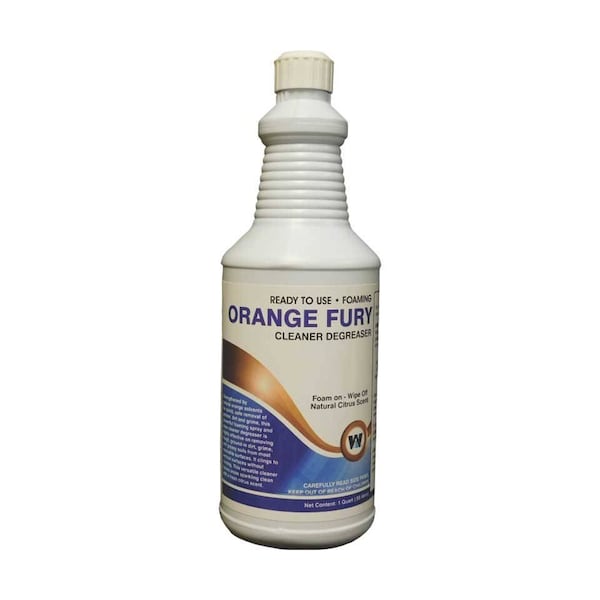 Desengrasante Espumoso Orange Fury de Warsaw Chemical con solventes naturales de naranja, aroma cítrico, 1 cuarto, 12 piezas - 22114-0000012