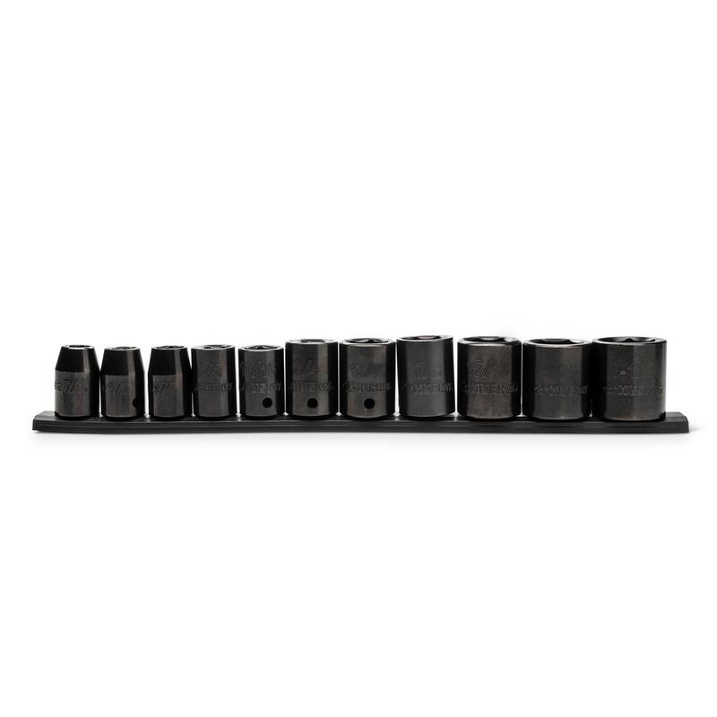 Juego de 11 piezas de casquillos de impacto SAE estándar de 6 puntos de 1/2 pulgada de Husky - H2DIMSS11PC.
