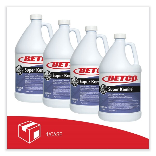 Betco Limpiadores y Detergentes, botella de 1 galón, líquido, paquete de 4 - 1030400