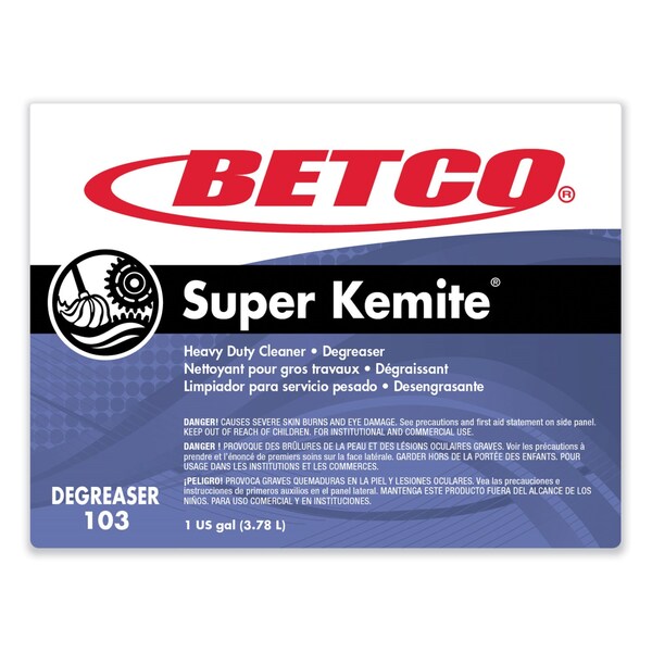 Betco Limpiadores y Detergentes, botella de 1 galón, líquido, paquete de 4 - 1030400