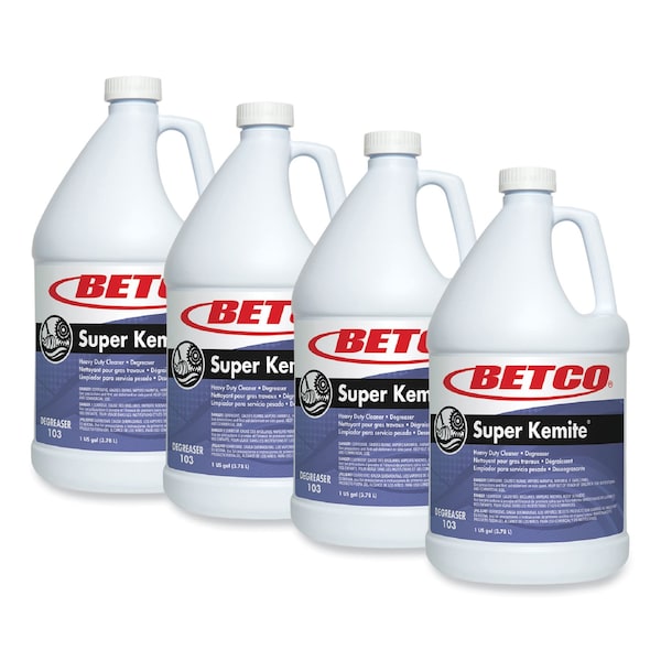 Betco Limpiadores y Detergentes, botella de 1 galón, líquido, paquete de 4 - 1030400