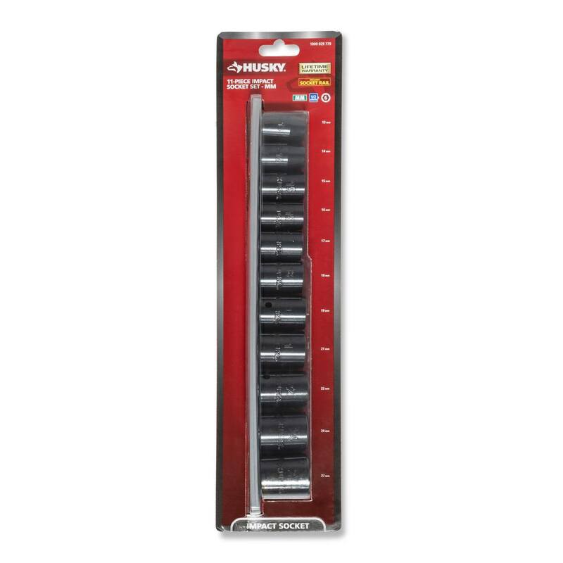 Juego de 11 sockets de impacto estándar métricos de 6 puntos con 1/2 pulg. de tamaño - H2DIMSM11PC