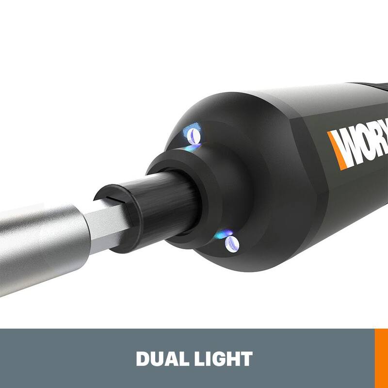 Juego de destornillador inalámbrico recargable Worx 4-Volt Max de ion de litio con cargador, estuche rígido y luces LED - WX240L