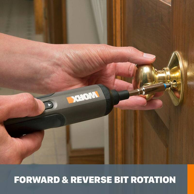 Juego de destornillador inalámbrico recargable Worx 4-Volt Max de ion de litio con cargador, estuche rígido y luces LED - WX240L