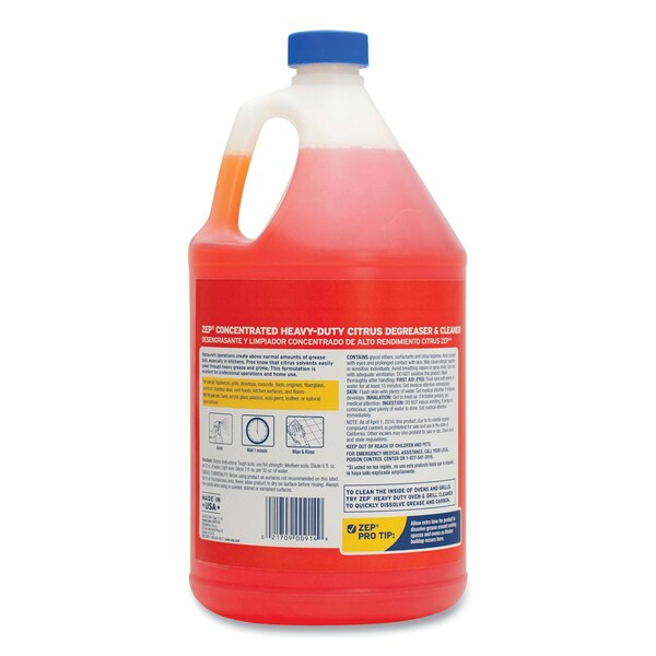 Limpiador/Desengrasante Zep, Garrafa de 1 Galón, Líquido, Naranja - 1046806