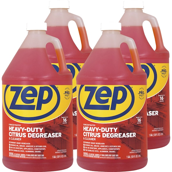 Desengrasante cítrico de alta resistencia, 4 Qt líquido, naranja, 4 PK - ZPEZUCIT128CT