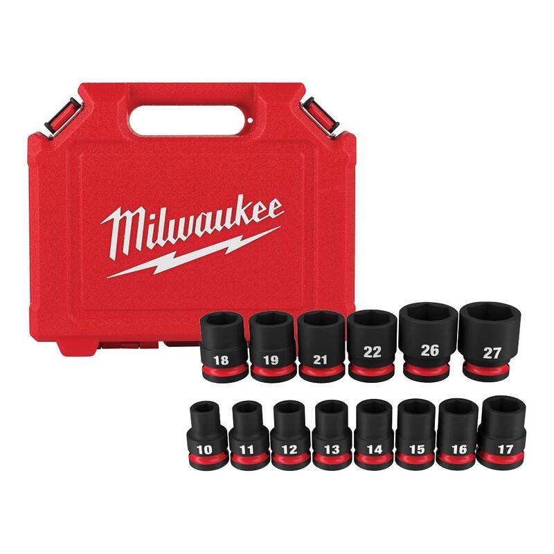 Set de 14 piezas de casquillos de impacto de 6 puntos métricos de 1/2 pulgada de la serie SHOCKWAVE de Milwaukee - 49-66-7013