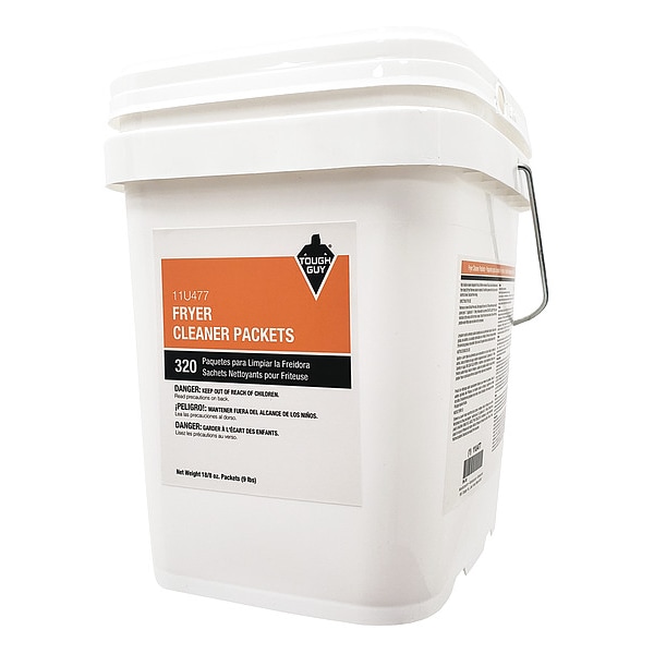 Limpiador de freidoras Tough Guy, 8 Oz, en polvo, blanco, 18 PK - 11U477