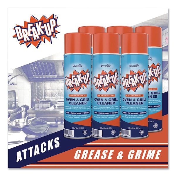 Limpiador desengrasante de horno y parrilla, en aerosol de 19 oz, líquido, azul, paquete de 6 - CBD991206