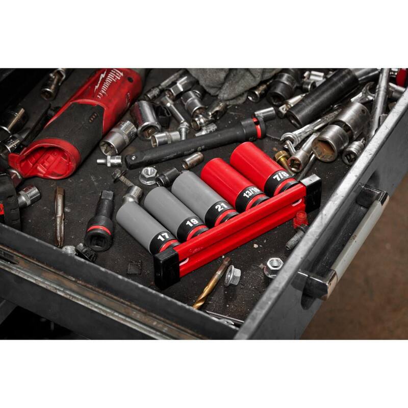 Juego de 5 piezas de puntas de impacto de nuez para ruedas de 1/2 pulgada SAE y métricas de Milwaukee SHOCKWAVE - 49-66-7831