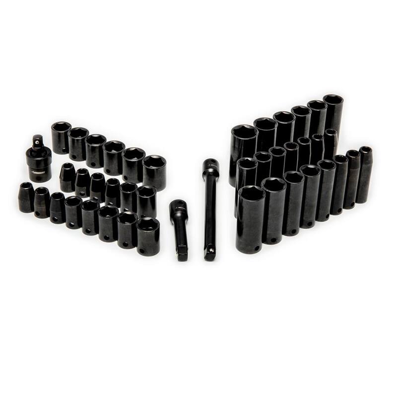 Juego de 44 piezas de dados de impacto de 6 puntos SAE/Métrico de 3/8 pulgadas para la unidad Husky - H3D44PCIMPSAS