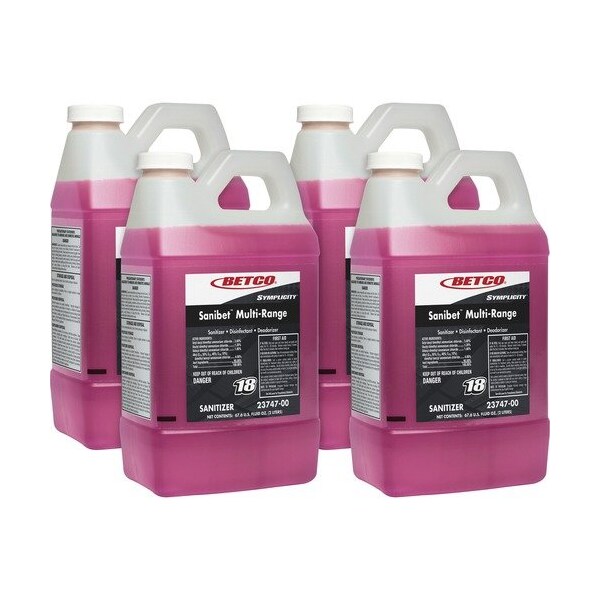 Desinfectante Betco, Concentrado, FastDraw, 2 Litros, Rosa, 4 Paquetes - BET2374700CT