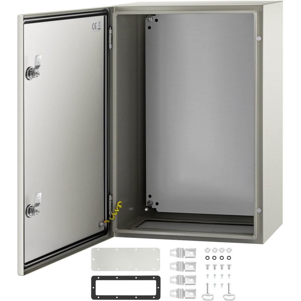 VEVOR NEMA Steel Enclosure, 24 x 16 x 10'' NEMA 4X Steel Electrical Box, IP66 Waterproof & Dustproof, Outdoor/Indoor Electrical Junction Box, with Mounting Plate - DQXJSTCFS60X40X25V0