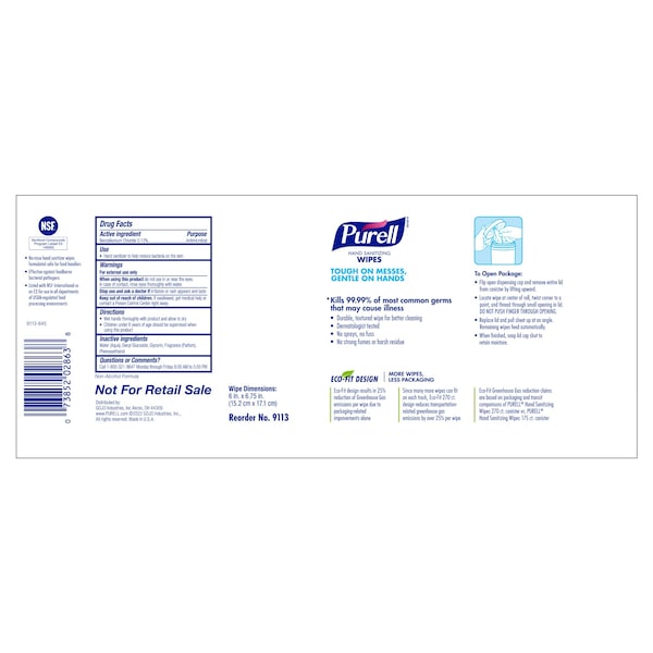 Toallitas desinfectantes Purell, envase, blanco, 270 unidades - GOJ911306