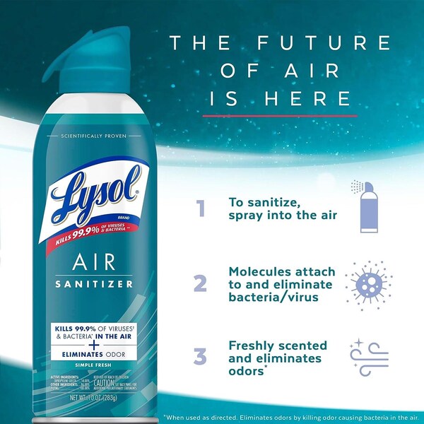 Lysol Lysol Desinfectante de Aire con Aroma Fresco 10 oz 1 paquete - 1920099350
