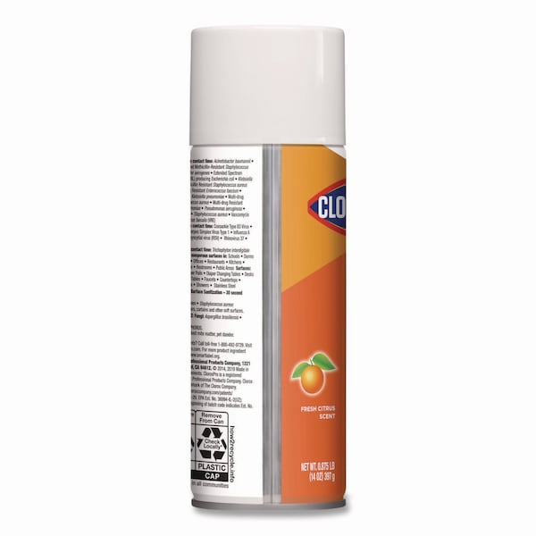 Clorox Limpiadores y Detergentes, Lata de aerosol de 14 oz, Cítricos, 12 unidades - CLO 31043