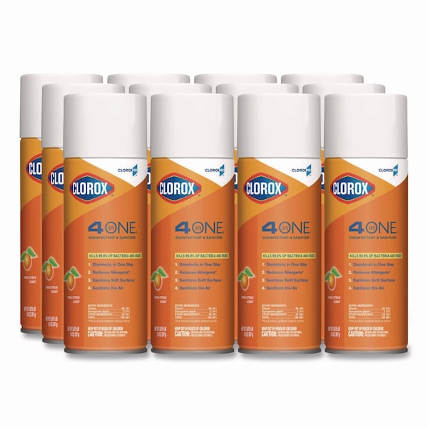 Clorox Limpiadores y Detergentes, Lata de aerosol de 14 oz, Cítricos, 12 unidades - CLO 31043