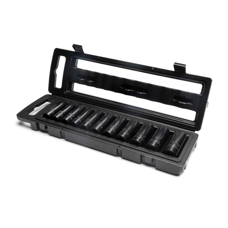 Juego de dados de impacto de 6 puntos SAE/Métrico de 1/2 pulgadas Husky con dos estuches de almacenamiento (22 piezas) - H2DDIMP22PCSMCB