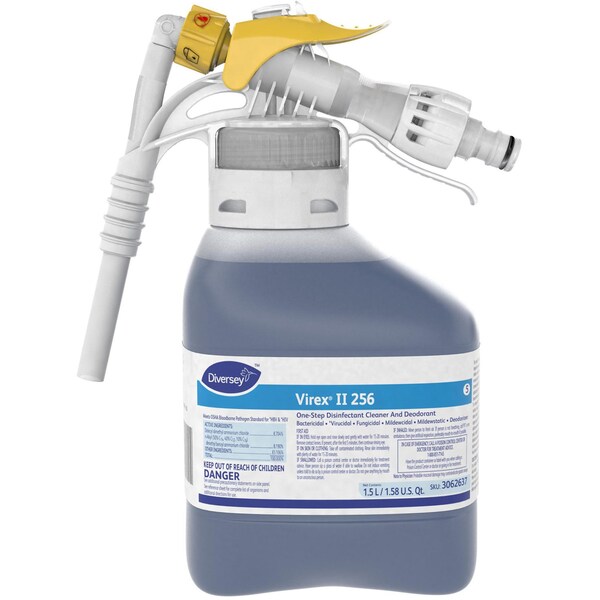 Limpiador desinfectante de un paso Diversey Virex II, 50.7 fl oz (1.6 quart) Menta, Azul, 2 PK - DVO3062637