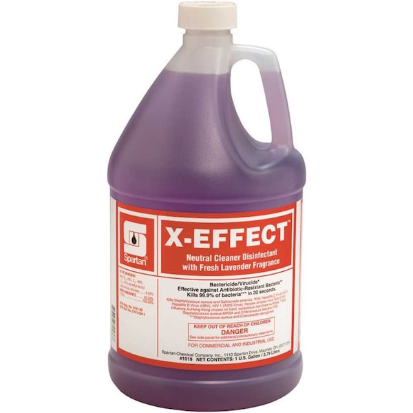 Spartan Chemical X-Effect 1 Galón Limpiador/Desinfectante de un Solo Paso con Aroma a Lavanda Fresca, 4PK - 101904