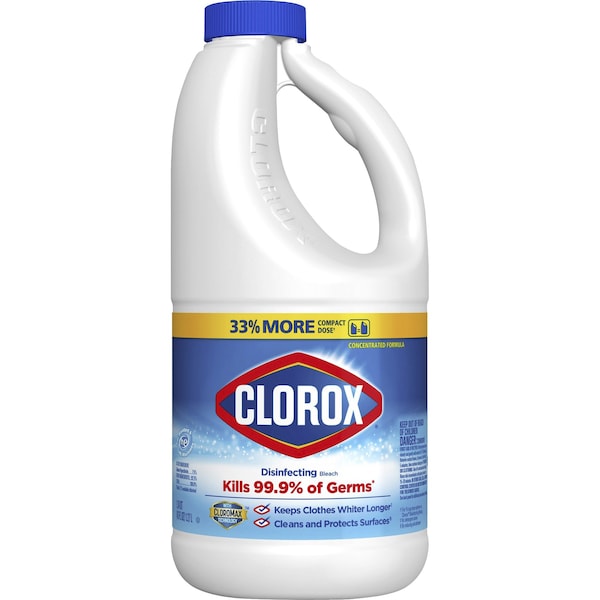 Clorox Blanqueador Desinfectante, 43 oz líquidos (1.3 cuartos) Regular, Blanco, 6 PK - CLO32260CT