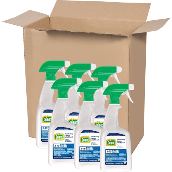 Rociador limpiador desinfectante Comet, 32 fl oz (1 cuarto) Fresco, Verde y Azul, 6 PK - PGC75350CT