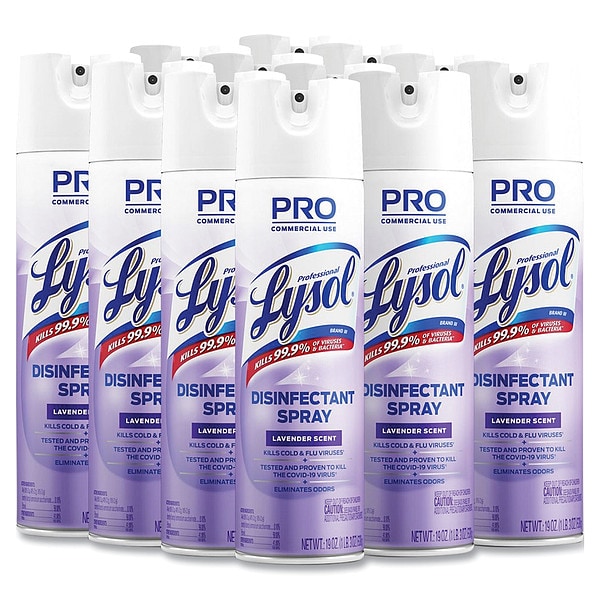Lysol Desinfectante en Aerosol, Lata de Aerosol, Lavanda, 12 unidades - 36241-89097