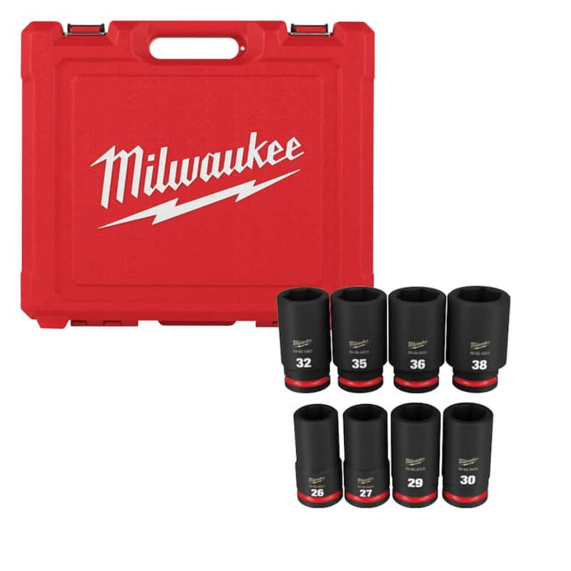 Juego de 8 piezas de dados de impacto de 6 puntos de 3/4 pulgadas de profundidad métricos Milwaukee SHOCKWAVE - 49-66-7020