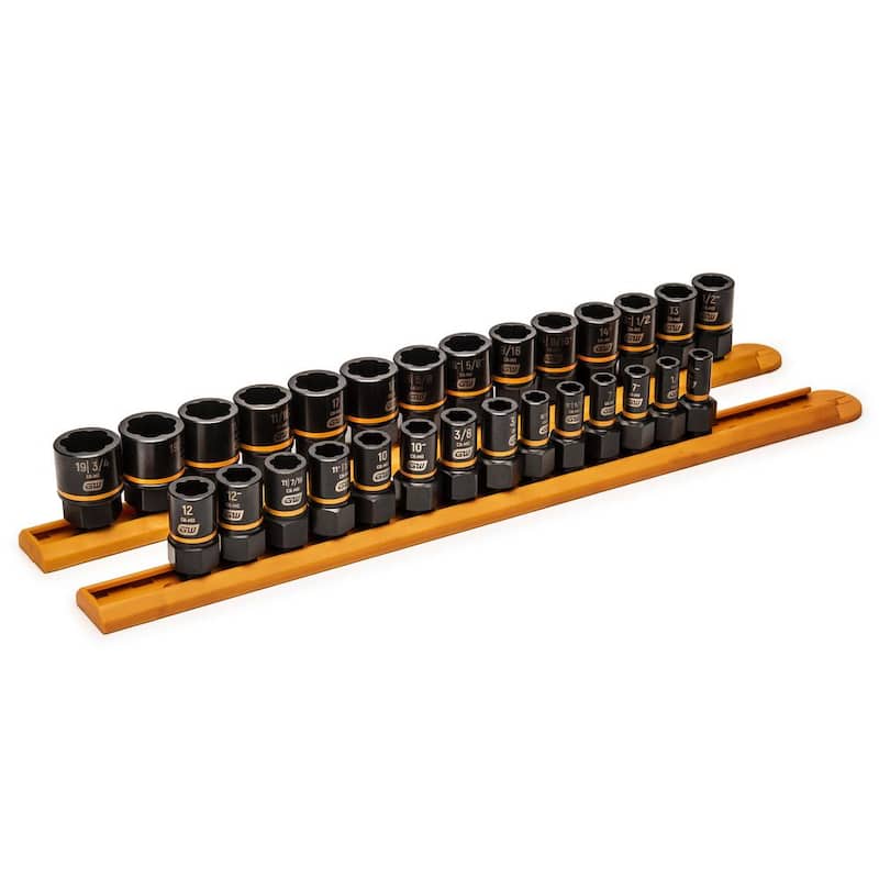 Set de casquillos de extracción de impacto GEARWRENCH Bolt Biter de 1/4 y 3/8 pulgadas SAE/Métrico (28 piezas) - 84784