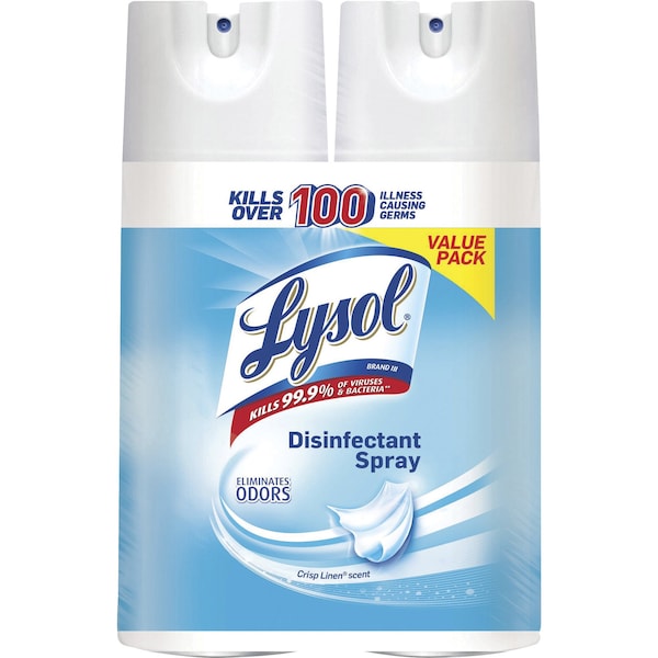 Lysol Desinfectante en Aerosol con Aroma a Lino Fresco, 12.5 oz (0.4 litros), Claro, 2 pzas - RAC89946