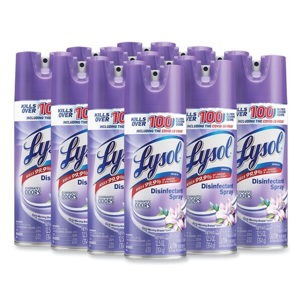 Lysol Limpiadores y Detergentes, Aerosol en Spray, Aroma Brisa de la Mañana™, 12 PK - 19200-80833
