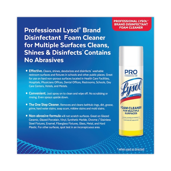 Limpiador espumoso desinfectante Lysol, 24 oz. Aerosol, Fresco - 36241-02775