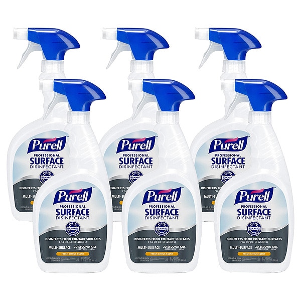 Purell Desinfectante de Superficies, Botella de Spray, Tamaño de Contenedor de 32 oz, Listo para Usar, Líquido, 6 PK - 3342-06