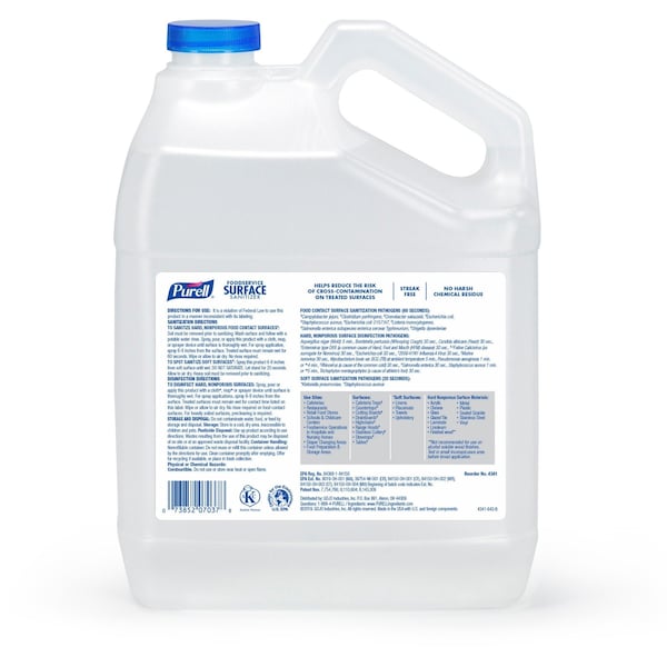Desinfectante de Superficies para Servicios de Alimentos Purell, Botella de 1 galón, PK4 - 4341-04