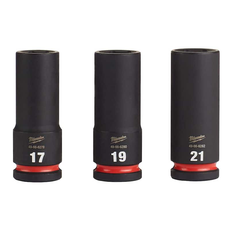 Juego de 3 piezas de impacto profundo de 1/2 pulg. Milwaukee SHOCKWAVE Impact Duty para unidad métrica - 49-66-7025