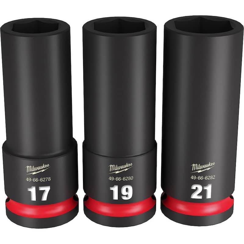 Juego de 3 piezas de impacto profundo de 1/2 pulg. Milwaukee SHOCKWAVE Impact Duty para unidad métrica - 49-66-7025