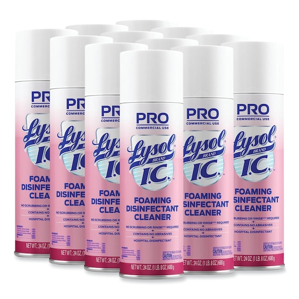Lysol Limpiador y Desinfectante, Lata de Aerosol de 24 oz, Fresco, Paquete de 12 - REC95524