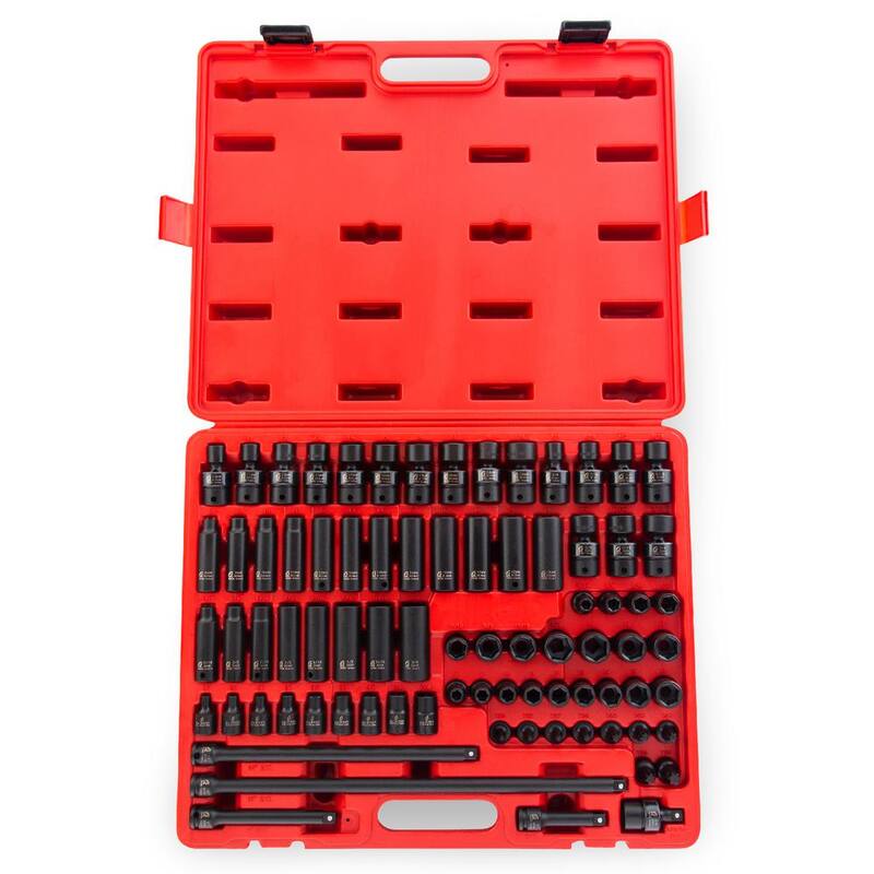 Juego de llaves de impacto maestras de unidad SAE y métricas de SUNEX TOOLS de 3/8 pulg. (80 piezas) - 3580