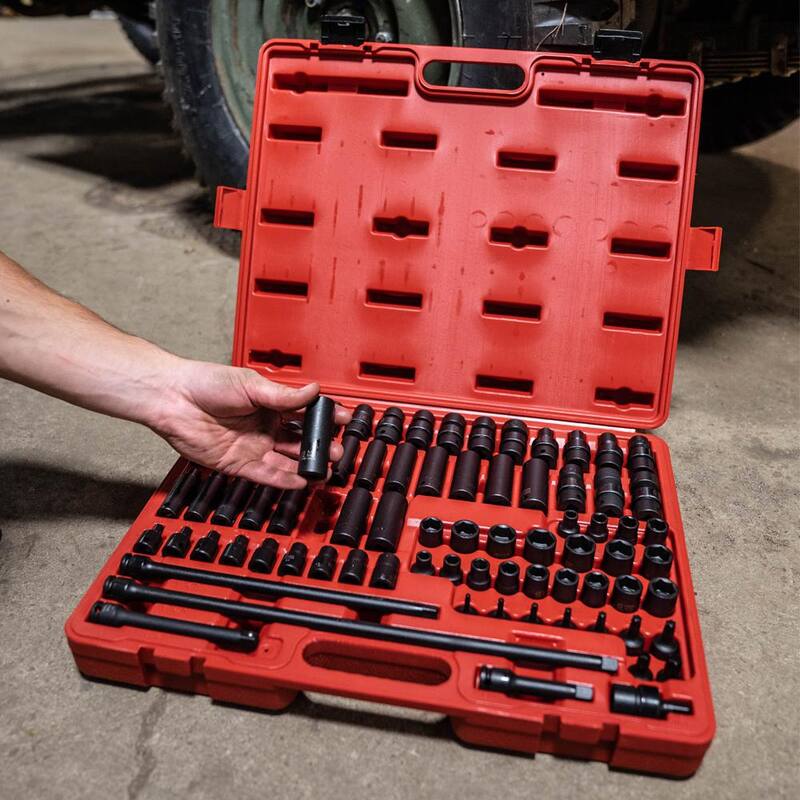 Juego de llaves de impacto maestras de unidad SAE y métricas de SUNEX TOOLS de 3/8 pulg. (80 piezas) - 3580