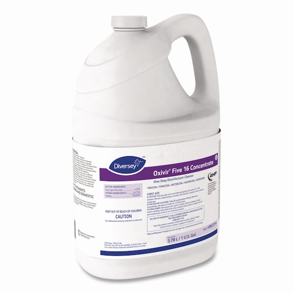 Oxivir Limpiadores y Detergentes, Botella de 1 galón, Sin aroma, Incoloro, 4 PK - 4963314