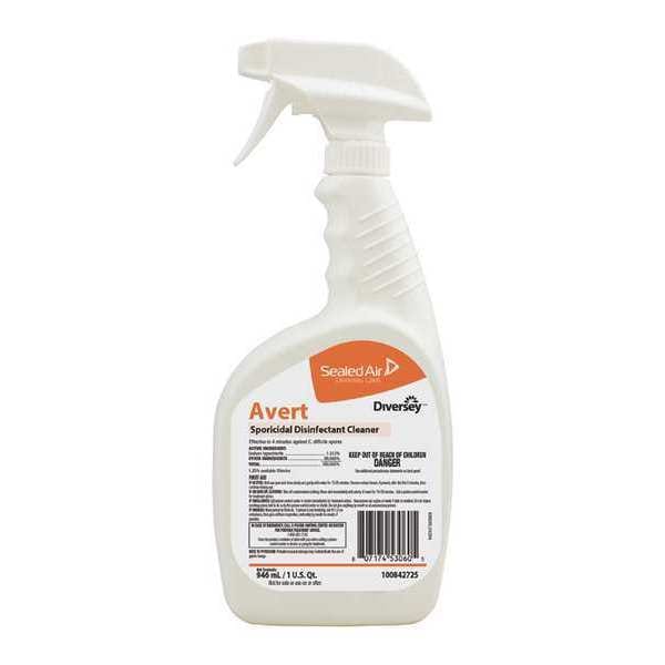 Limpiador y desinfectante Diversey, botella de 32 oz, sin aroma, paquete de 12 - 100842725
