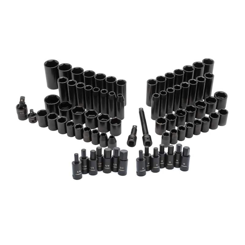 Set de 78 piezas de puntas de impacto de 6 puntos y de 1/2 pulgadas para llave maestra Husky - H2IMPSBS78PC