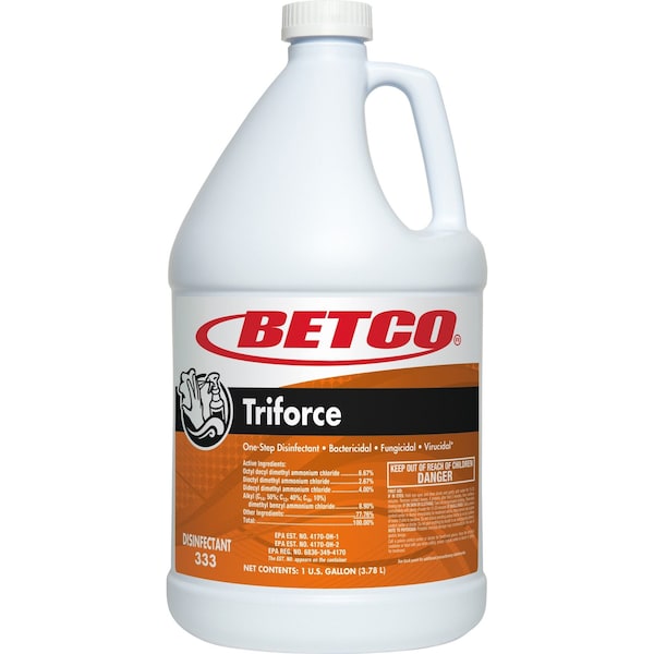 Desinfectante Betco Triforce, 128 onzas líquidas (4 cuartos) Fresh, Naranja, 4 paquetes - 3330400