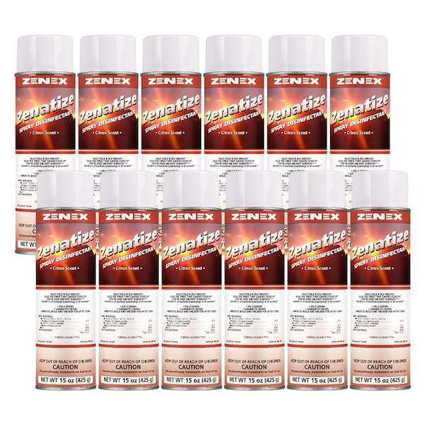 Zenex Zenatize Desinfectante Cítrico net 15oz., paquete de 12 - 495565